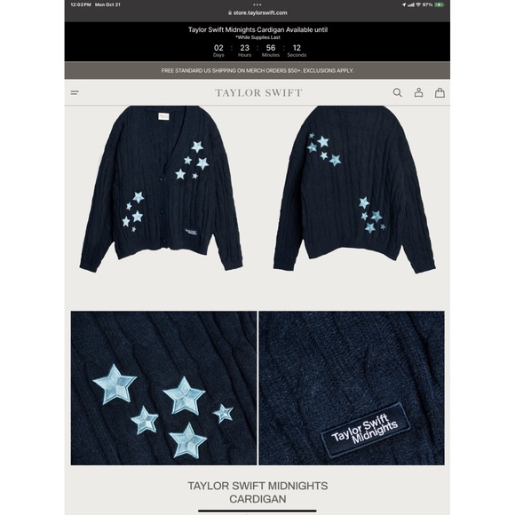 *Authentic* BNIB Taylor Swift Midnights Cardigan ~ XS/SM - Picture 12 of 13